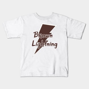 Brown Lightning Kids T-Shirt